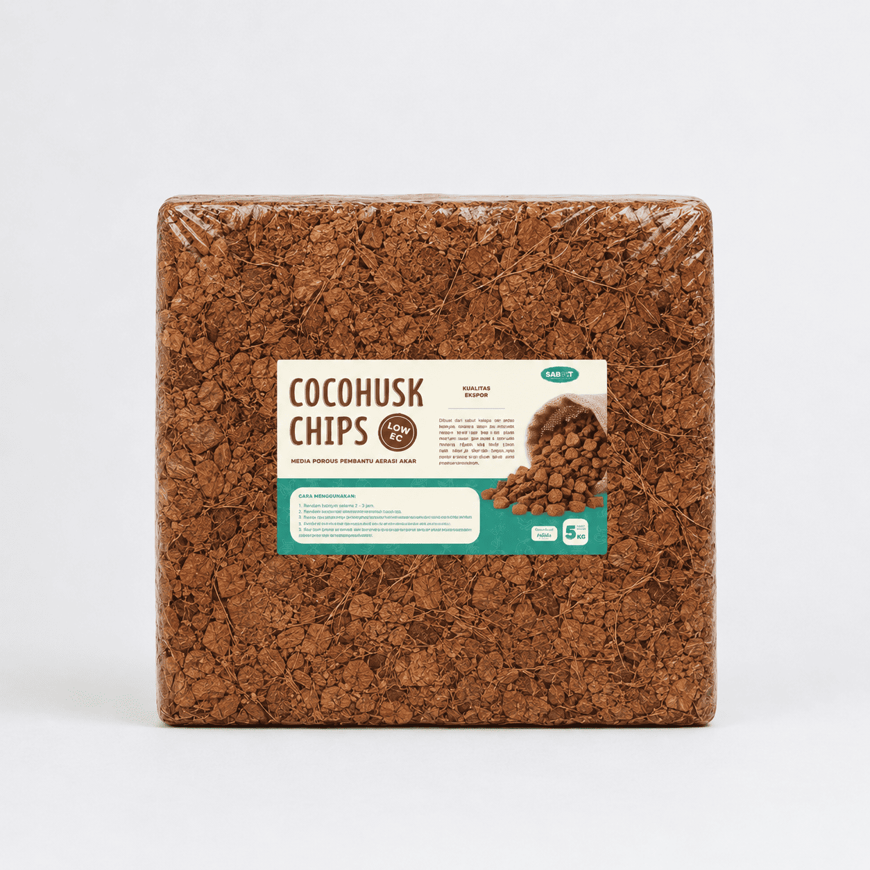 SABOOT coco husk chips block from Indonesian coconut husks
