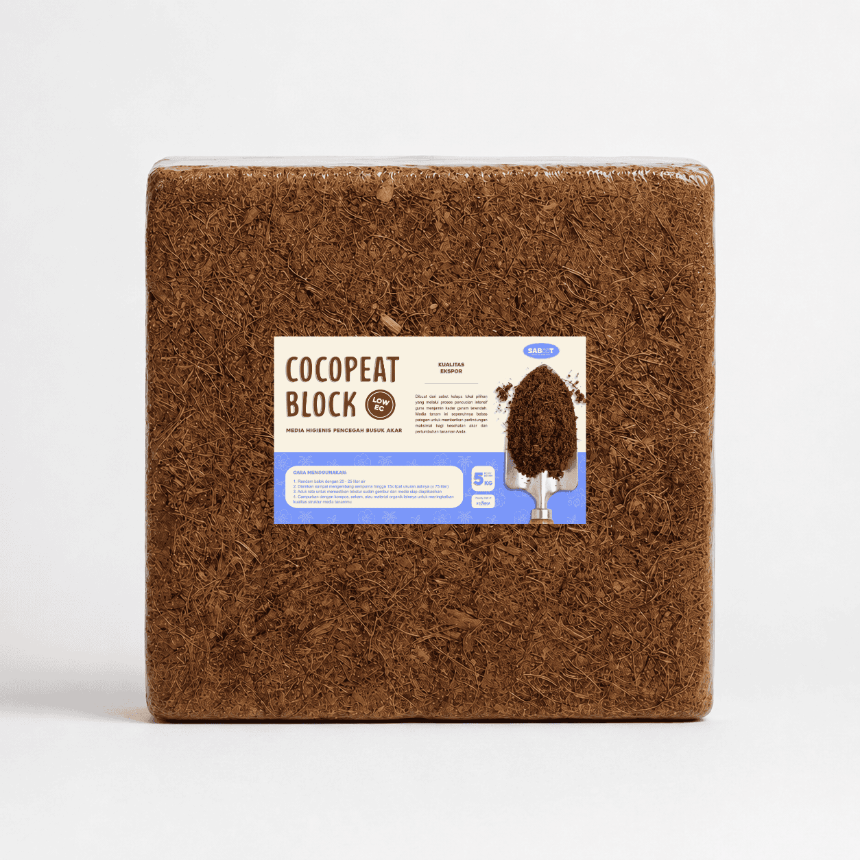 SABOOT Low EC Cocopeat Block - export grade low EC cocopeat supplier Indonesia